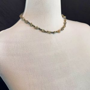 Labradorite and bead choker necklace